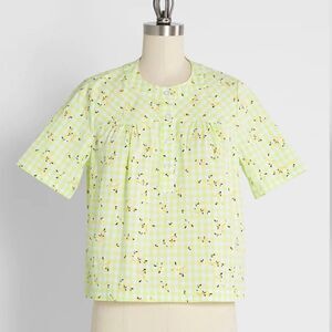 ModCloth Spring Fun in Gingham Blouse Medium